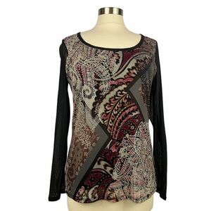 AXCESS Multi Color Mesh Knit Top M